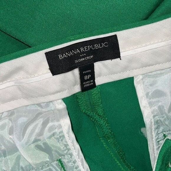 Banana Republic Sloan Green Cropped Pants Size 8 Petite - Picture 4 of 4